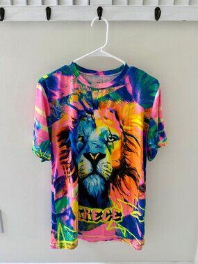 Comuna 13 Medellín T-Shirt Men's Women's All Over Print Neon Graffiti Size S
